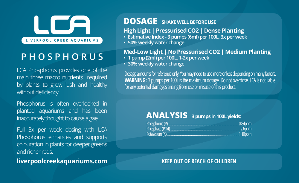 LCA Liverpool Creek Aquariums Phosphorus aquarium plant fertiliser