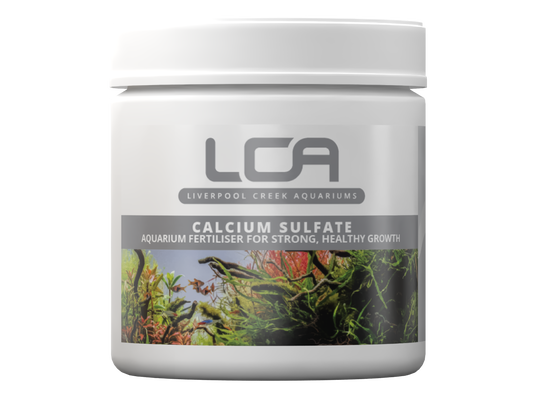 Jar of Liverpool Creek Aquariums Calcium Sulfate on a white background