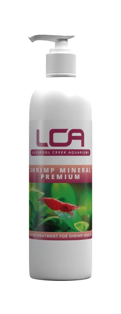LCA Shrimp Mineral Premium bottle with a pump on a white background