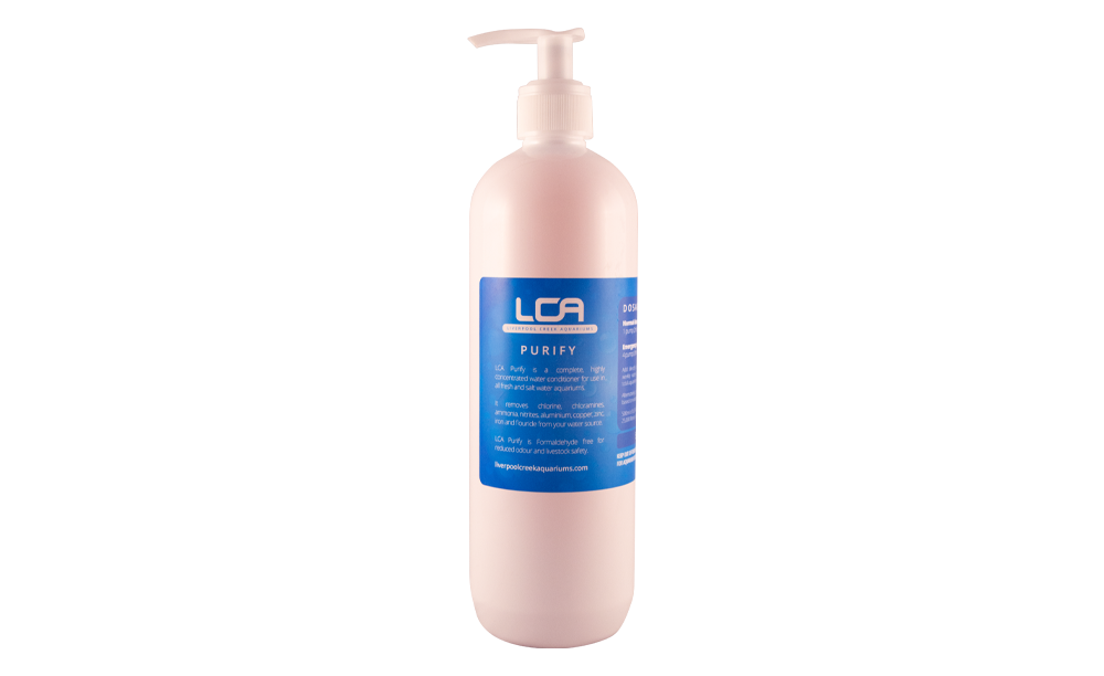 LCA Liverpool Creek Aquariums Purify Aquarium Water Treatment bottle