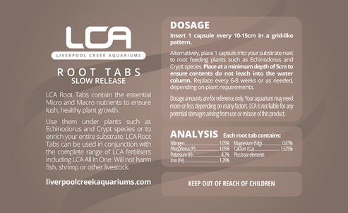 Root Tabs ( Slow release ) 20 / 50 Capsules – 🐟Liverpool Creek ...